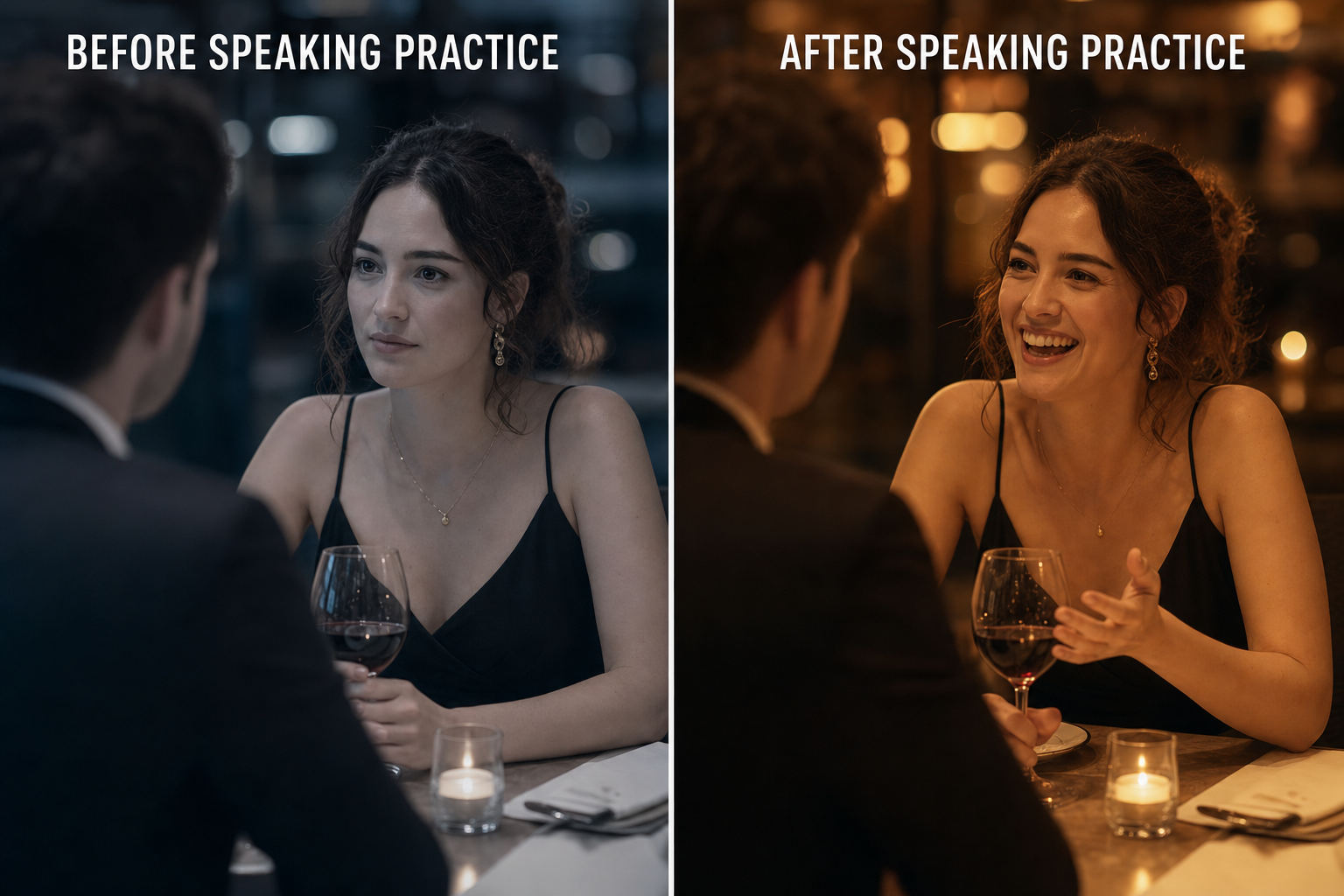 Before and after speaking practice